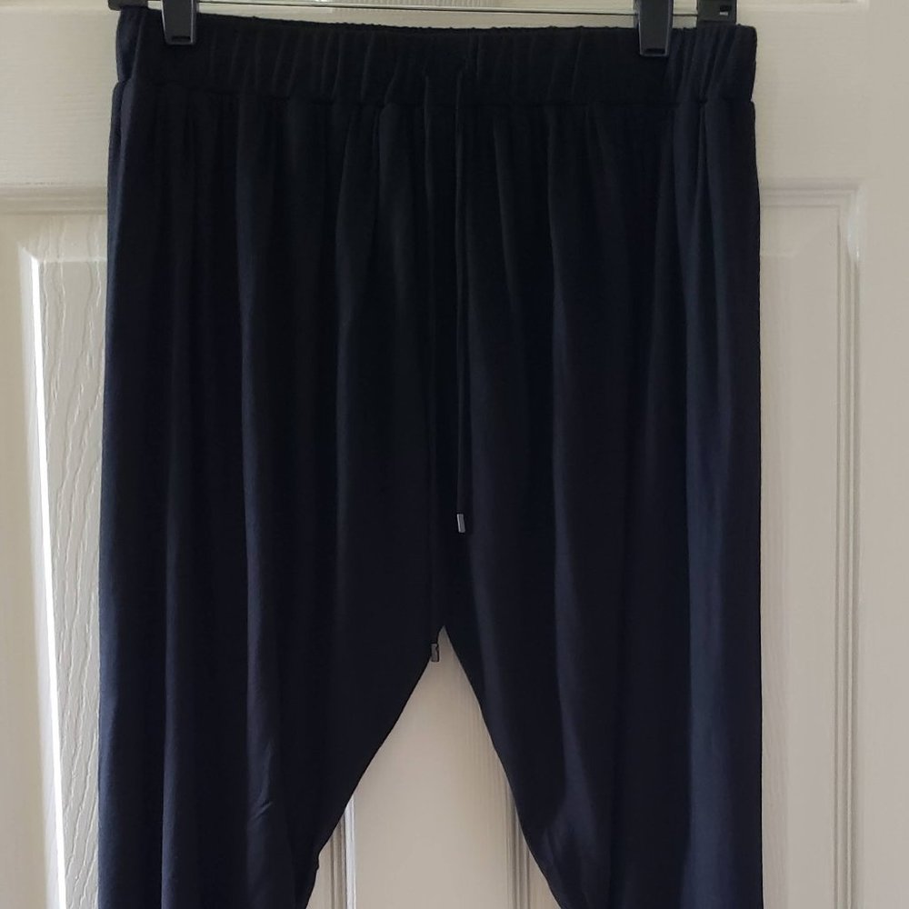 Haute Hippie Black Draped Jersey Harem Pants